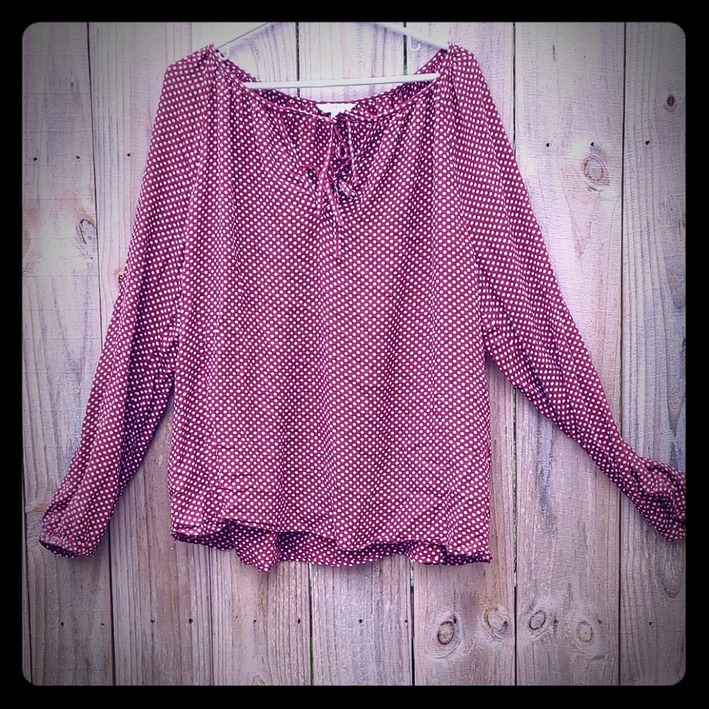 Luck brand polka dot blouse